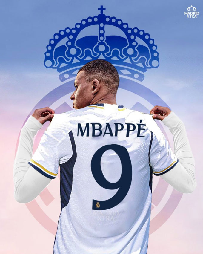 Mbappe nhận áo số 9 và phải làm quen với việc đá số 9 tại Real